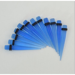 Multi Gauge Blue Taper Stretcher Expander Ear Plug Body Piercing Lots 12Pcs I-0028