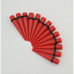 5.5MM 9.5MM Red Taper Expander Ear Plug Gauge Body Piercing Wholesale 12Pcs I-0027