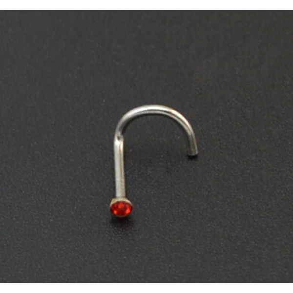 I-0054 12pcs 5 Colors Rhinestone Nose Ring Nostril Screw Studs Body Piercing Jewelry Pircing