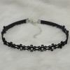 N-6853 Unique European Fashion Leather Flower Printing Chokers Collar Crystal Necklace for Women Jewelry