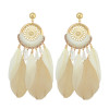 E-4142 New Arrival Bohemian Feather Drop Earrings For Women Long Tassel Earring Fashion Jewelry