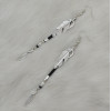 E-4141 New Fashion Silver Color Leather Feather Dangle Drop Earrings Party Jewelry