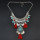 N-6859 3 Colors New Arrive Bohemian Silver Chain Carved Leaves Tassel Tassel Diamante Pendant Necklace for Women Jewellery