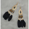 E-4144 4 Colors Feather Drop Earrings for Women Bohemian Gold Color Alloy Long Earring Ethnic Jewelry