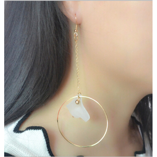 E-4150 3 Styles Gold Color Big Round Circle Pearl Drop Earrings for Women Bridal Wedding Party Jewelry