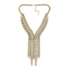 N-6862 Fashion Silver Gold Plated Crystal Tassel Pendant Chain Drop Long  Necklaces for Women Jewelry