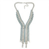 N-6862 Fashion Silver Gold Plated Crystal Tassel Pendant Chain Drop Long  Necklaces for Women Jewelry