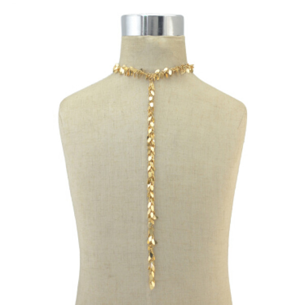 N-6861 New 2 color Fashion jewelry Silver Gold Plated Pendant Long Chain Choker Necklace for Women British Style