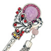 F-0425 5color Vintage Silver Plated Alloy Hairpin Fashion Ethnic Tribal Rhinestone Peacock Headwear for Women Hair Jewelry