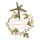 F-0422 * Fashion Romantic Party Hair Accessories Gold plated Pearl Beads Starfish Hairpin Hair Clip for Women Girls Jewelry