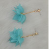 E-4149 3 Style Drop Dangle Earring Flower Pendant Long Shiny Gold Alloy Ear Earrings for Women