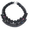 N-5018 1 Colors European Vintage Black Natural beads Necklaces Inlay Flower Crystal Pendant Necklace For Women Jewelry