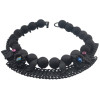 N-5018 1 Colors European Vintage Black Natural beads Necklaces Inlay Flower Crystal Pendant Necklace For Women Jewelry