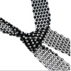 N-6871 Full Clear Rhinestone White Black Long Statement Necklace For Women Sweater Chain Fashion Jewelry