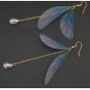 E-4148 2 Colors New Arrived Gold Alloy Diamante Crystal Chain Wing Pendant Charm Ear For Women Earring  Jewelry