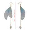 E-4148 2 Colors New Arrived Gold Alloy Diamante Crystal Chain Wing Pendant Charm Ear For Women Earring  Jewelry