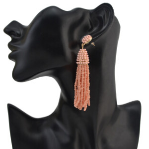 E-4157 7 Colors Gold Alloy Beads Chain Tassel Drop Dangle Pendant For Charm Women Jewelry