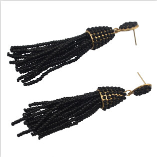 E-4157 7 Colors Gold Alloy Beads Chain Tassel Drop Dangle Pendant For Charm Women Jewelry