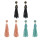 E-4157 7 Colors Gold Alloy Beads Chain Tassel Drop Dangle Pendant For Charm Women Jewelry