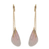 E-4156 2 Style New Fashion Gold Alloy Butterfly pearl Feather tassels Chain Charm Drop Earring For Women  Jewelry