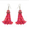 E-4158 7 colors Boho Style Shiny Alloy  Diamante Beads Chain Tassel Pendant Charm Women Jewelry