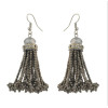 E-4158 7 colors Boho Style Shiny Alloy  Diamante Beads Chain Tassel Pendant Charm Women Jewelry