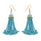 E-4158 7 colors Boho Style Shiny Alloy  Diamante Beads Chain Tassel Pendant Charm Women Jewelry