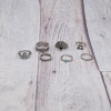 R-1453 7 Pcs/set Vintage Gypsy  Silver Plated Crystal Moon Charm Ring Set for Women Jewelry