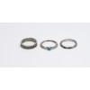 R-1453 7 Pcs/set Vintage Gypsy  Silver Plated Crystal Moon Charm Ring Set for Women Jewelry
