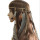 F-0431 * Handmade Leather Rope Brown Feather Headbands Wood Beads Boho Hair Accessories Fashion Jewelry