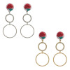 E-4165 2 Colors New Fashion Silver Gold Metal Color Rhinestone Circle Drop Dangle Earrings for Women Girl Party jewelry