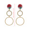 E-4165 2 Colors New Fashion Silver Gold Metal Color Rhinestone Circle Drop Dangle Earrings for Women Girl Party jewelry