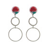 E-4165 2 Colors New Fashion Silver Gold Metal Color Rhinestone Circle Drop Dangle Earrings for Women Girl Party jewelry