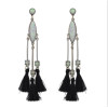 E-4168 3 Style New Bohe Black Diamante Tasser Drop Dangle Pendant Earrings For Women Charm Jewelry