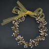 F-0433 Fashion Lace Flowers Crystal Pearl Beads  Hairpin Hair Clip For Women  Bridal Wedding Hair Accessories Jewelry