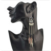 E-4174 3Colors Ethnic Jewelry Bohemian Long Feather Drop Earrings Women Beads Statement Earring Party Jewelry
