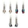 E-4174 3Colors Ethnic Jewelry Bohemian Long Feather Drop Earrings Women Beads Statement Earring Party Jewelry