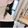 E-4172 2 Color Bohe Style Round Diamante Lace Dangle Drop Pendant Earring For Women Charm Jewelry