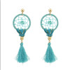 E-4175 4 Color Fashion Boho Long Feather Drop Earrings Gold Plated Tassel Party Dangle Earring Birthday Gift