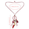 N-6886 Bohemian Retro Bronze Leather Drop Dangle Leaf Bead Charm Necklace for Women Jewelry