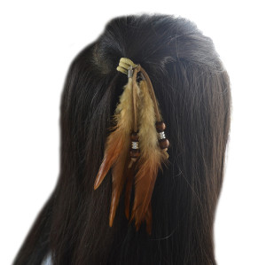 F-0442 3Color BohemianTassel Feather Beads Headdress Hair Accessories