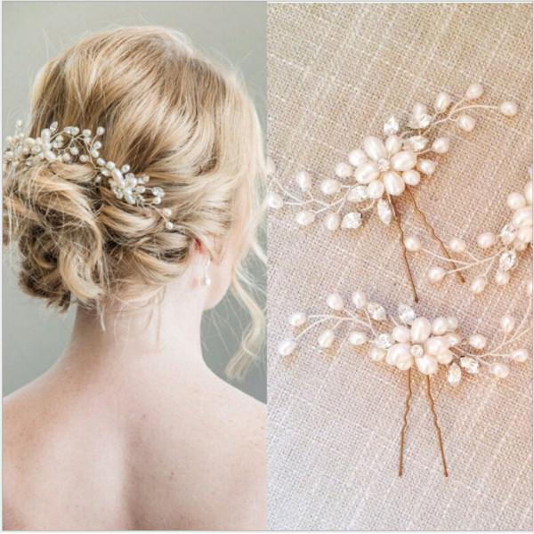 F-0437 2PCS/1Set  Fashion  Hair Clasp Pearl  Chopstick Hair Stick Accessories Hairpin for Women Jewelry