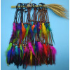 F-0440 Handmade Leather Rope Colorful Feather Headbands Wood Beads Boho Hair Accessories Fashion Jewelry