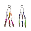 F-0440 Handmade Leather Rope Colorful Feather Headbands Wood Beads Boho Hair Accessories Fashion Jewelry