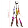F-0440 Handmade Leather Rope Colorful Feather Headbands Wood Beads Boho Hair Accessories Fashion Jewelry