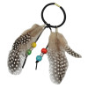 F-0443 Handmade Leather Rope Color Random Feather Headbands Wood Beads Boho Hair Accessories for Women Jewelry