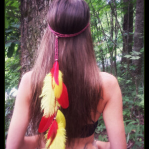 F-0446 2 Colors Handmade Bohemian Feather Headbands Festival Hippie Headdress Hiar Accessories Fashion Jewelry