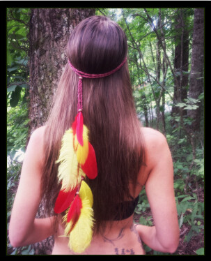 F-0446 2 Colors Handmade Bohemian Feather Headbands Festival Hippie Headdress Hiar Accessories Fashion Jewelry
