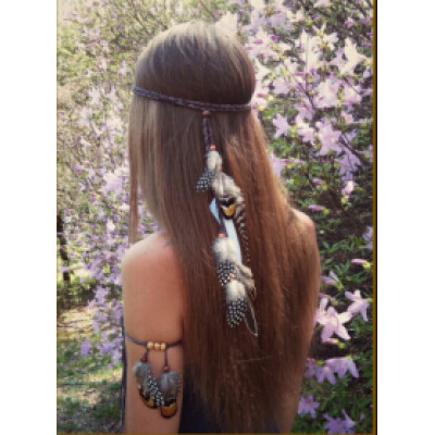F-0444 New Handmade Bohemian Feather Headbands Festival Hippie Headdress Hiar Accessories Fashion Jewelry