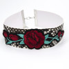 N-6887 Fashion Bohemian Red Flower Thread White Velvet Choker Necklaces for Women Party Jewelry Gift